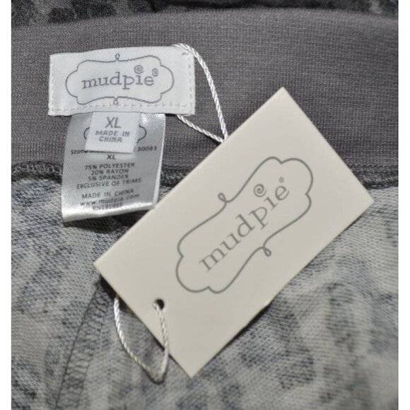 NWT Mudpie Ladies XL Gray Leopard Casual Pull On Joggers Pants Comfy Lounge Soft - Picture 6 of 8